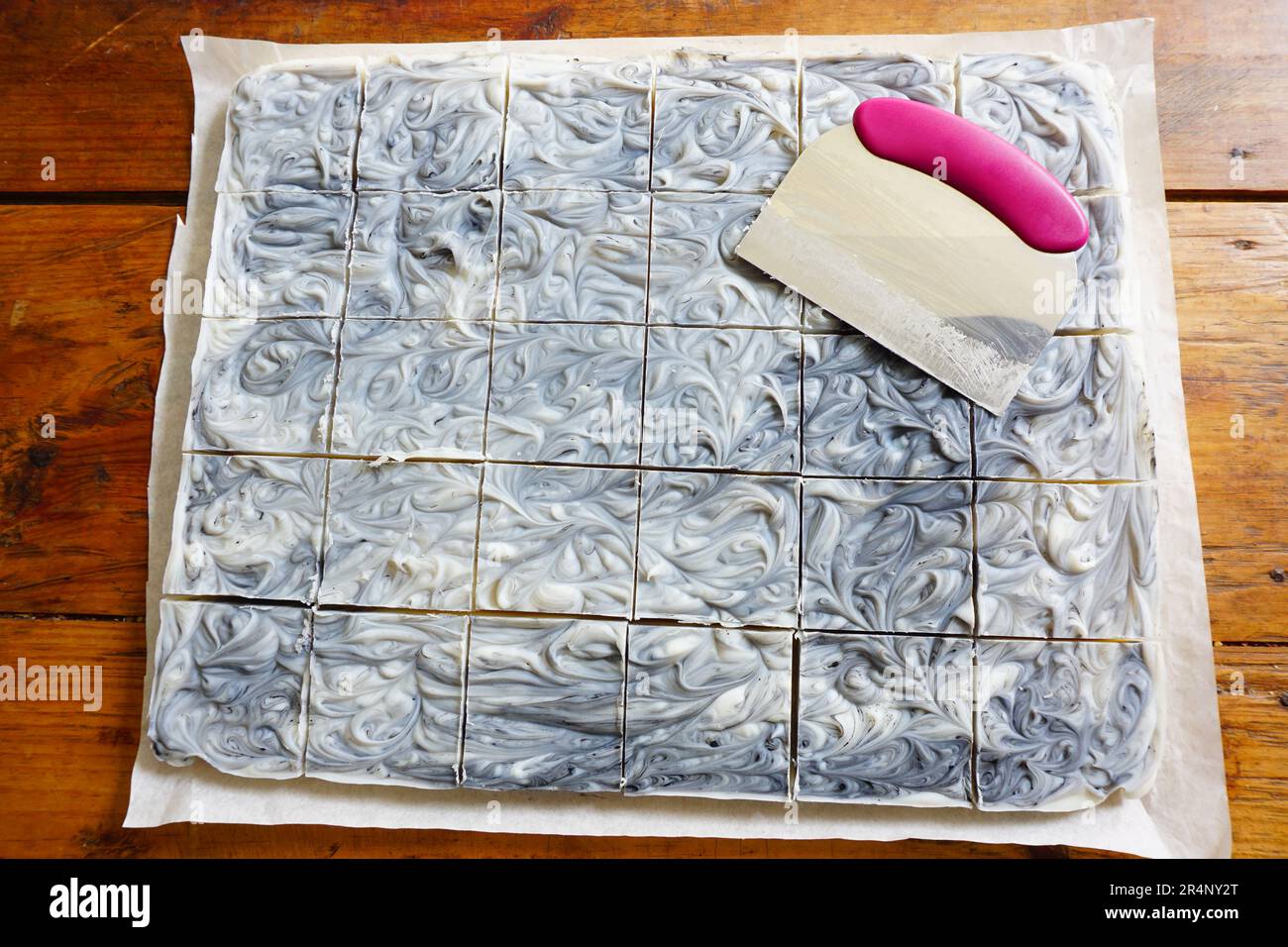 Making and Cutting of homemade cold process soap Stock Photo Alamy