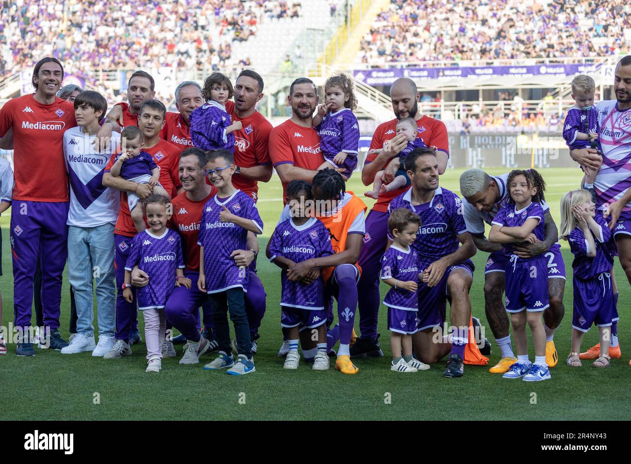 Artemio Franchi stadium, Florence, Italy, May 27, 2023, Fiorentina team  during  ACF Fiorentina vs AS Roma - italian soccer Serie A match Stock Photo