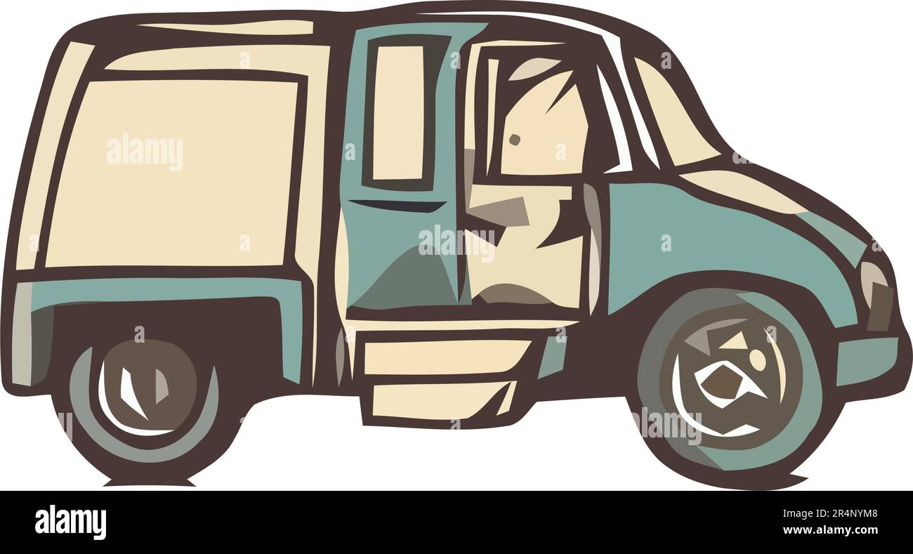 Heavy truck carrying cargo container in traffic Stock Vector Image