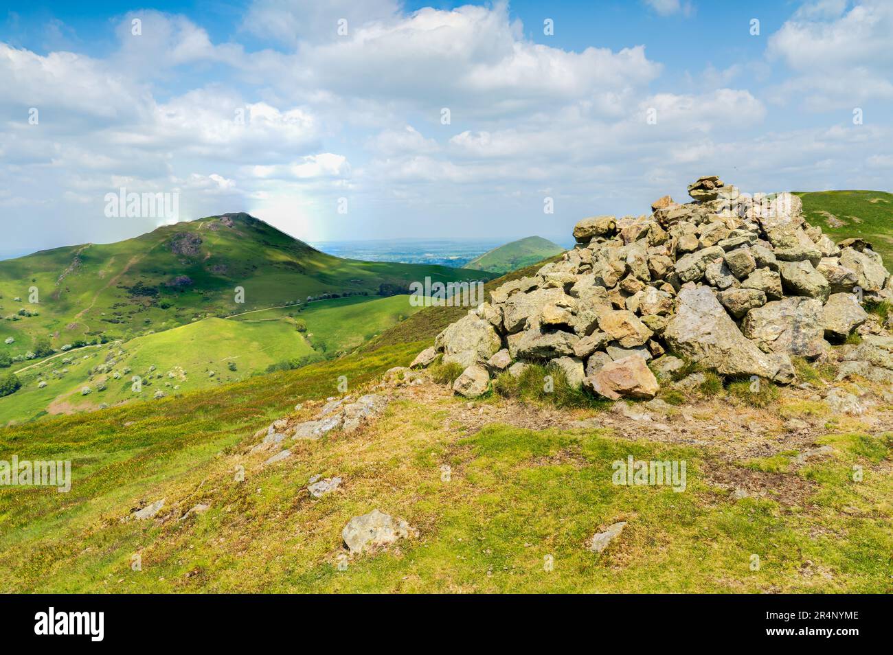 A view of Caer Caradoc and The Lawley Hills in the Shropshire Hills