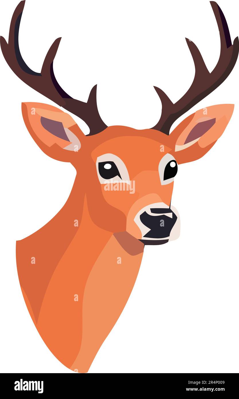 cute and horned deer head Stock Vector Image & Art - Alamy