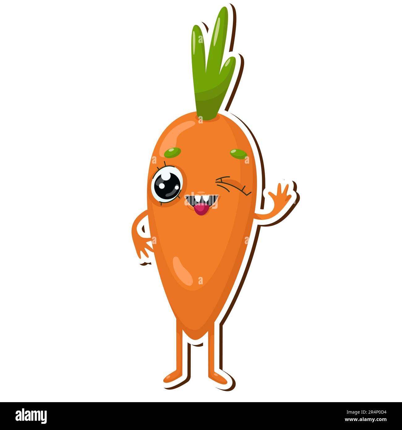 Vector illustration of carrot character sticker Stock Vector Image