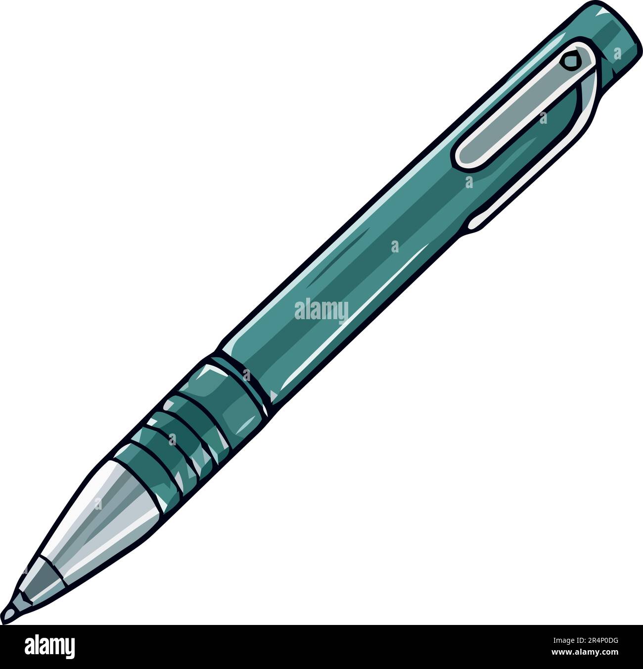Blue ballpoint pen on white background Stock Vector Image & Art - Alamy