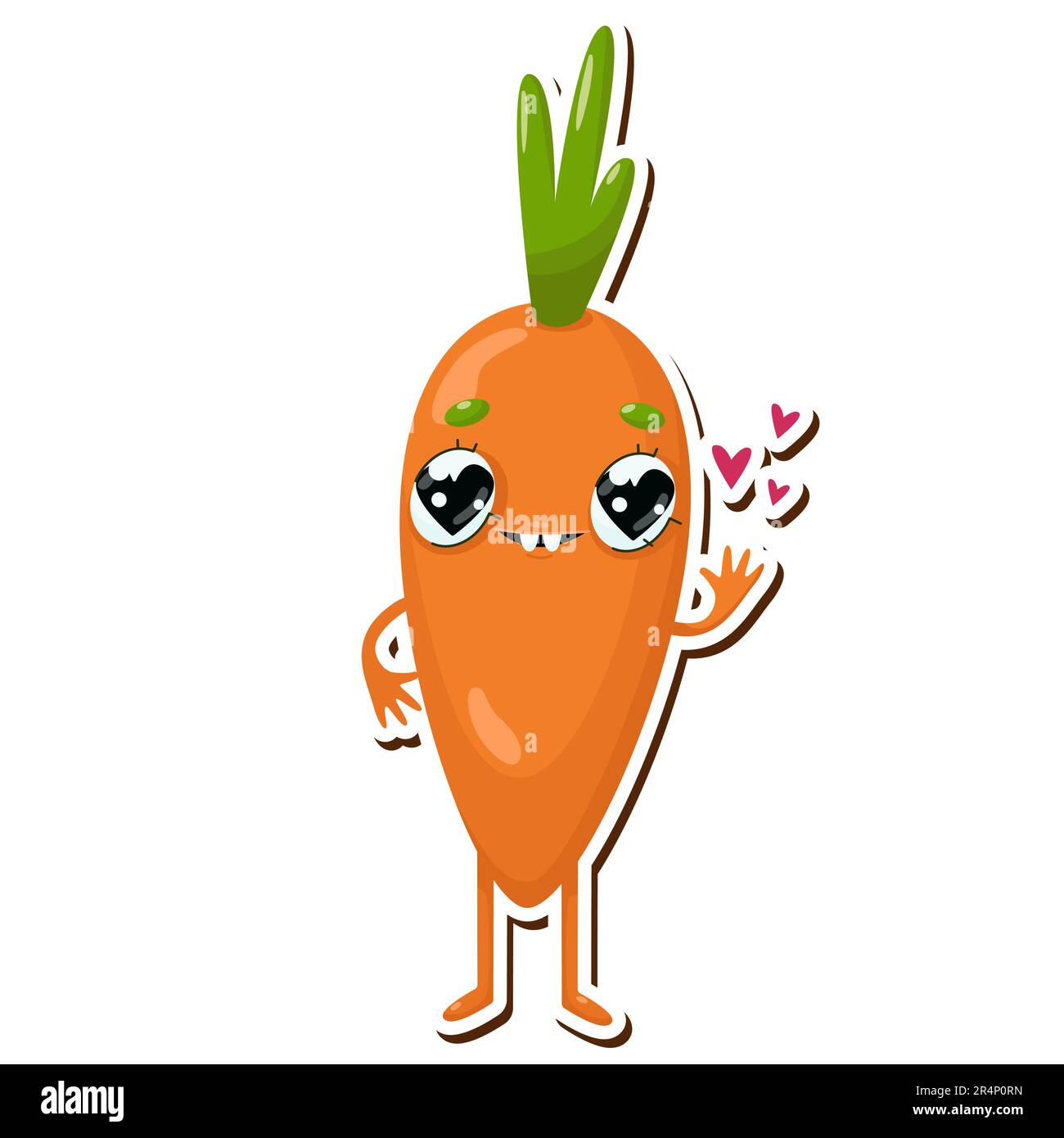 Vector illustration of carrot character sticker Stock Vector Image