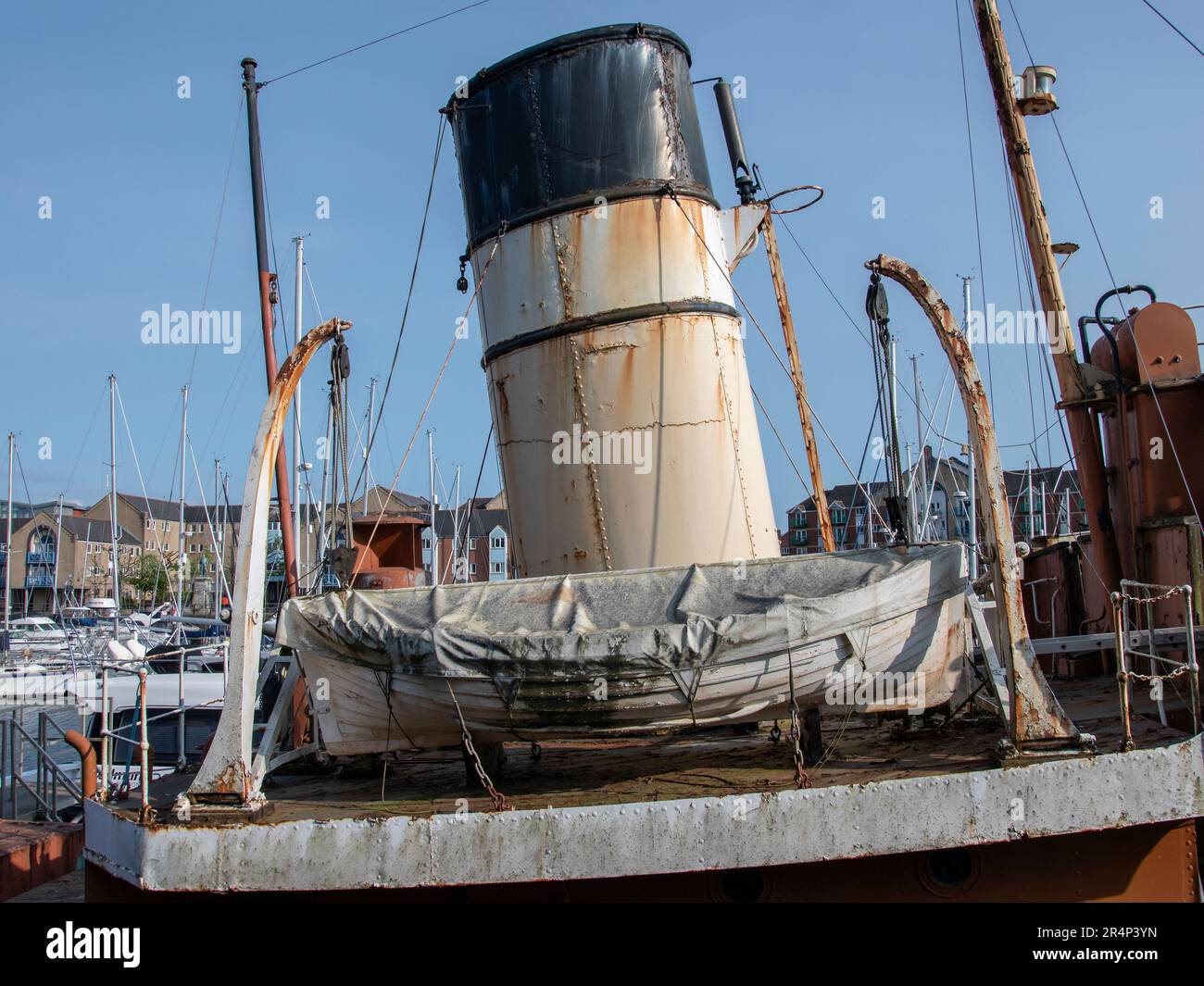 Swansea, Wales, UK. May 23rd, 2023: Close-up of the Canning in the Swansea docks. Stock Photo