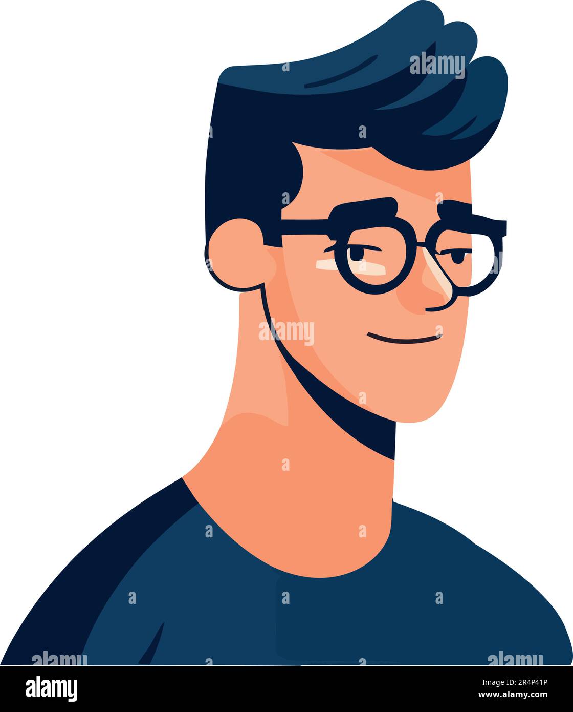 young man wearing eyeglasses character Stock Vector Image & Art - Alamy