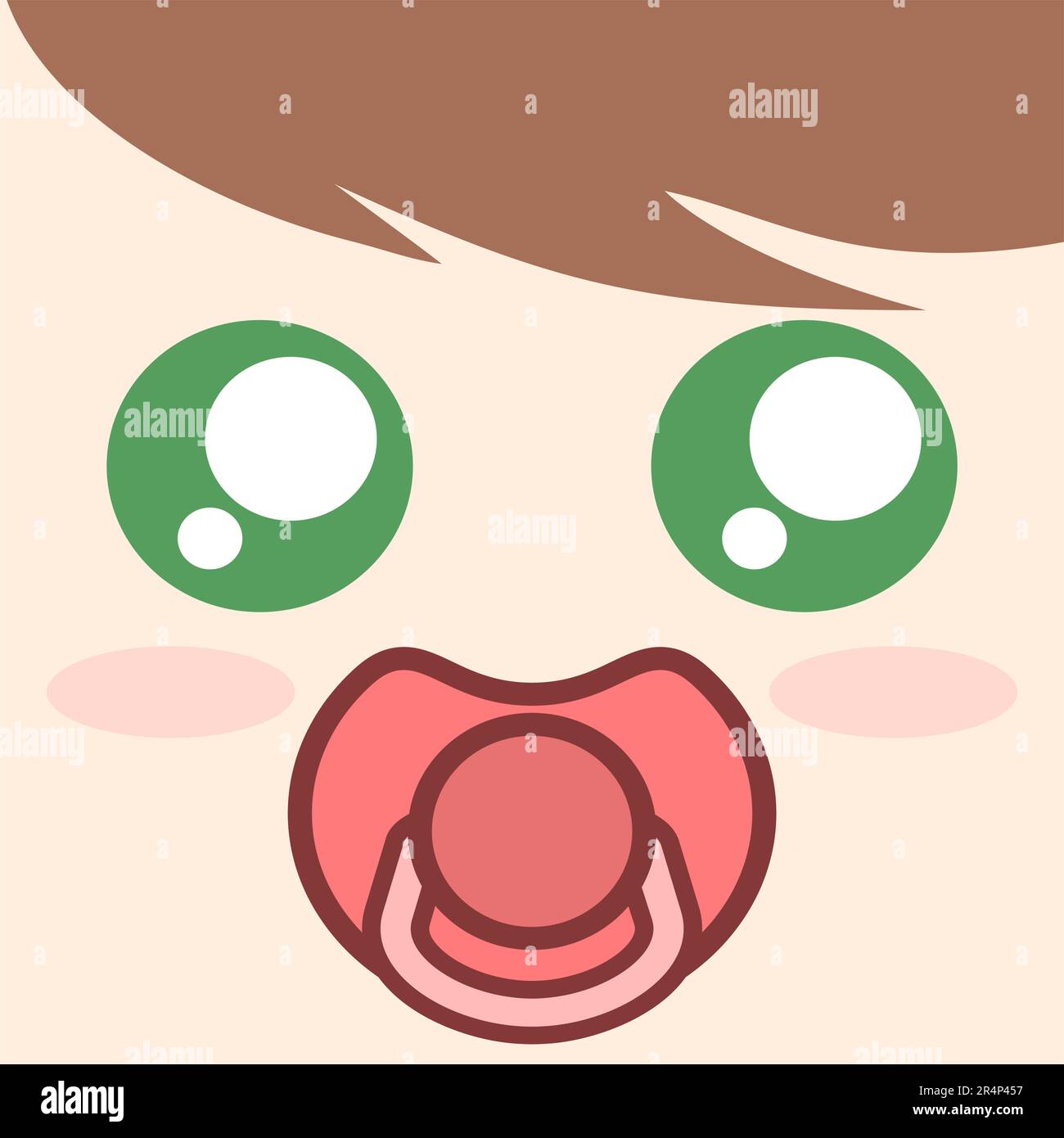 Design of face flat draw Stock Vector