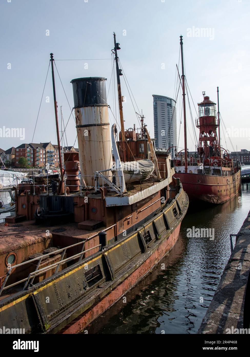 Swansea, Wales, UK. May 23rd, 2023: Close-up of the Canning in the Swansea docks. Stock Photo