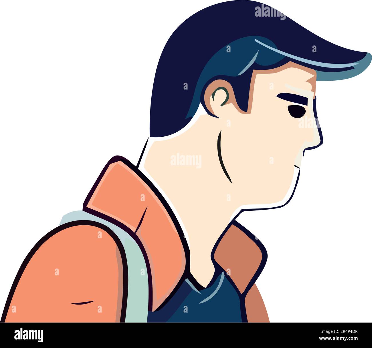 He is wearing an orange shirt Stock Vector Images - Alamy