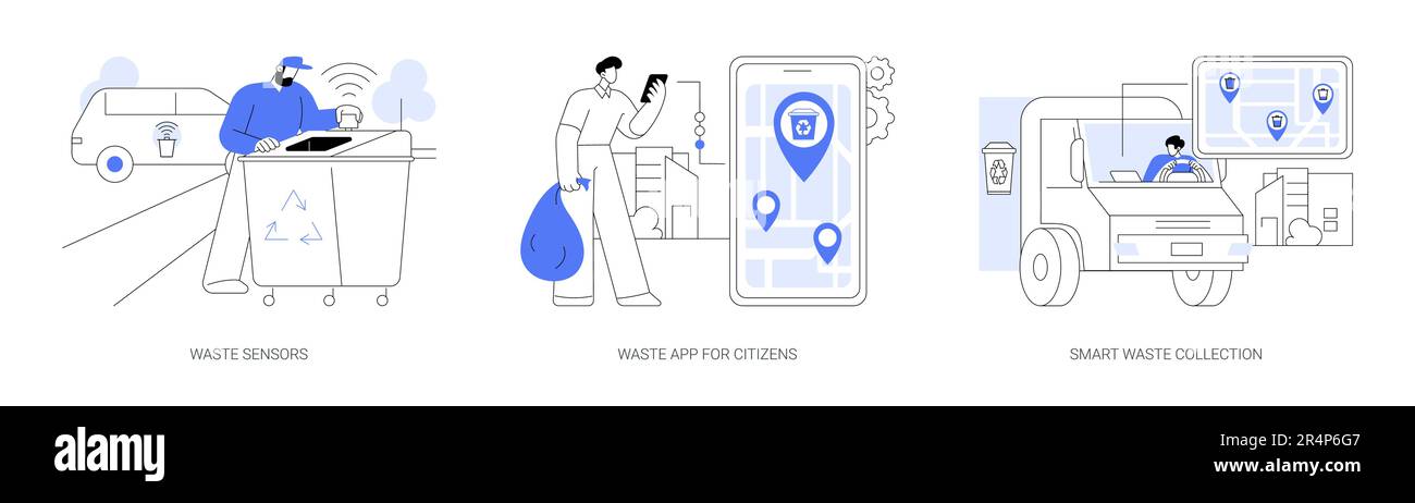 Smart waste management system abstract concept vector illustrations Circuit Diagram
