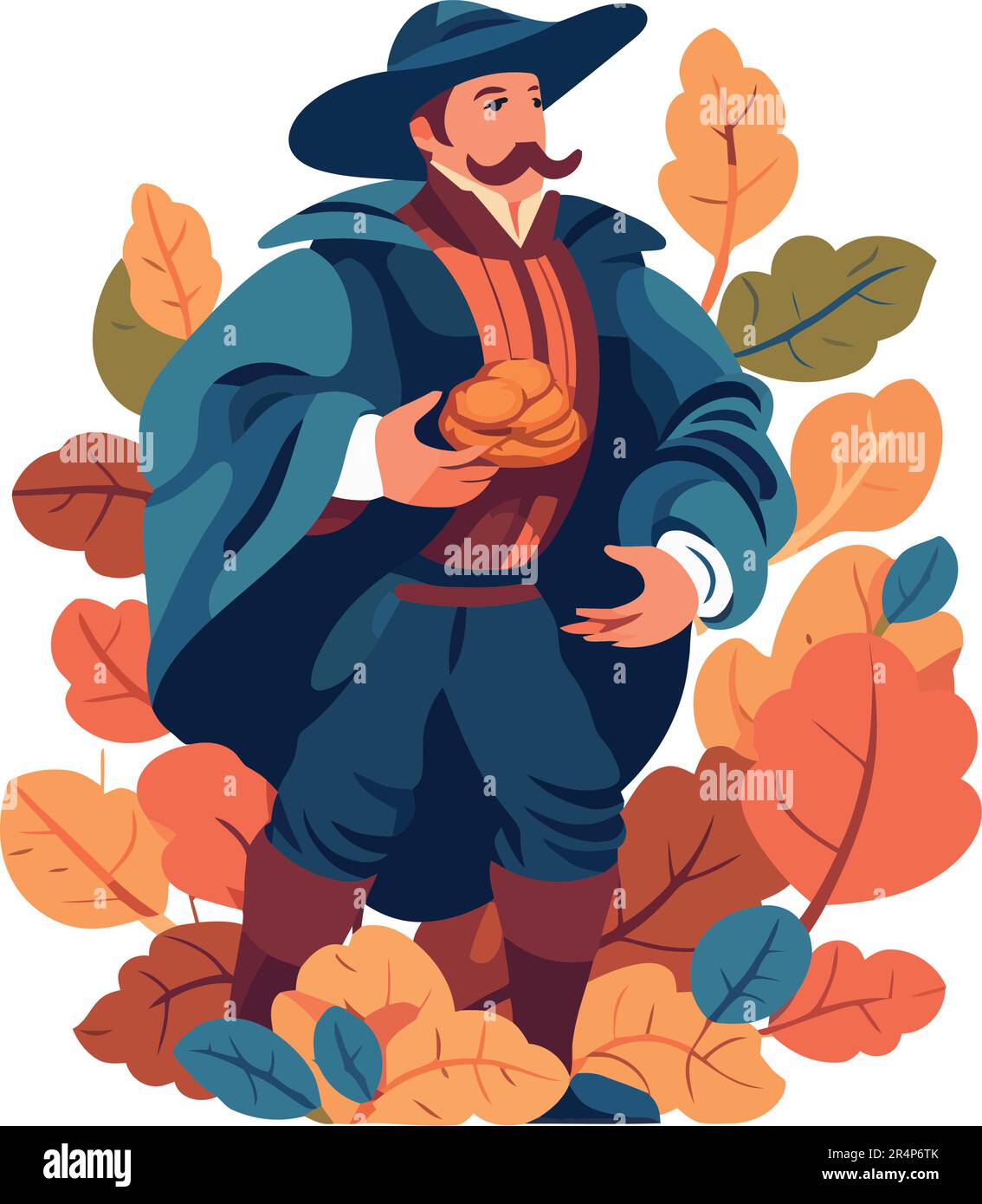Cartoon Renaissance Man renaissance man with traditional clothes and leafs Stock Vector Image ...
