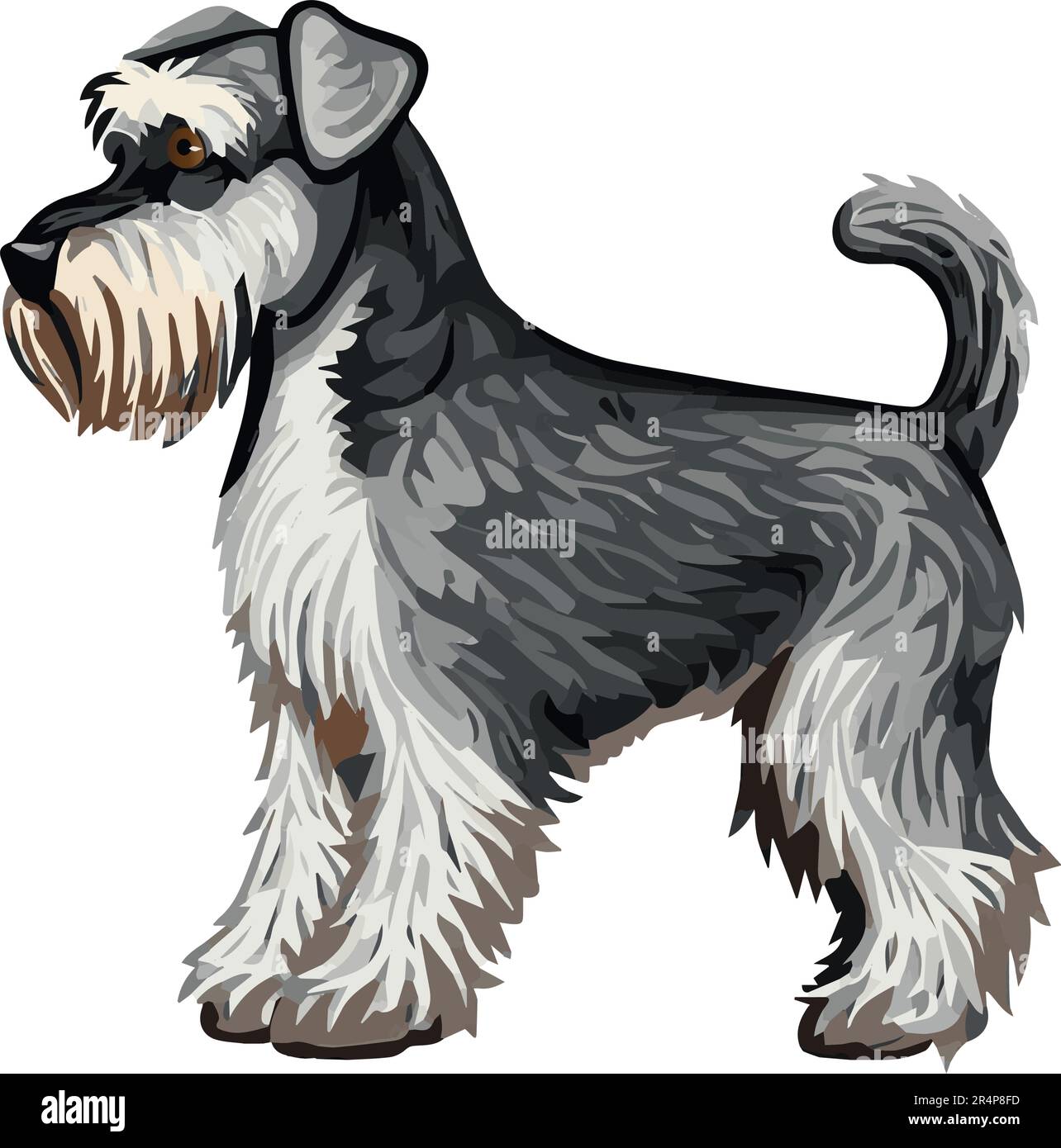 Terrier dog isolated on a white background. Side view. Vector ...