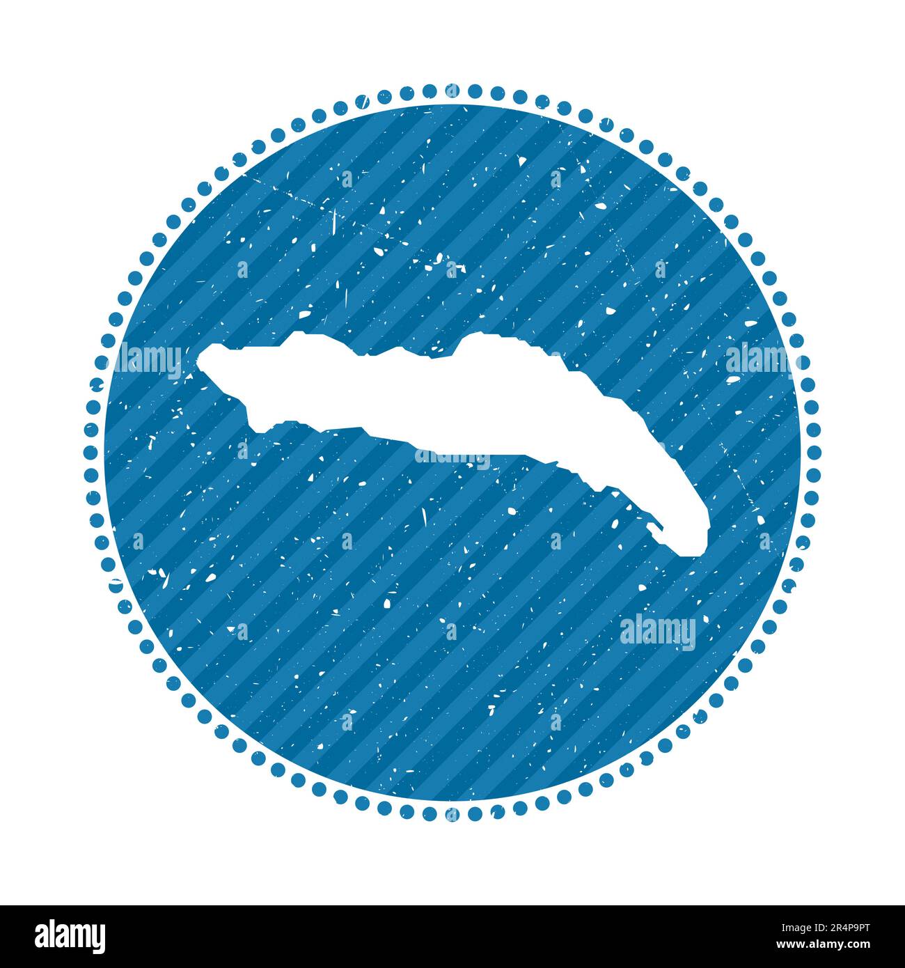 Anegada striped retro travel sticker. Badge with map of island, vector illustration. Can be used as insignia, logotype, label, sticker or badge of the Stock Vector