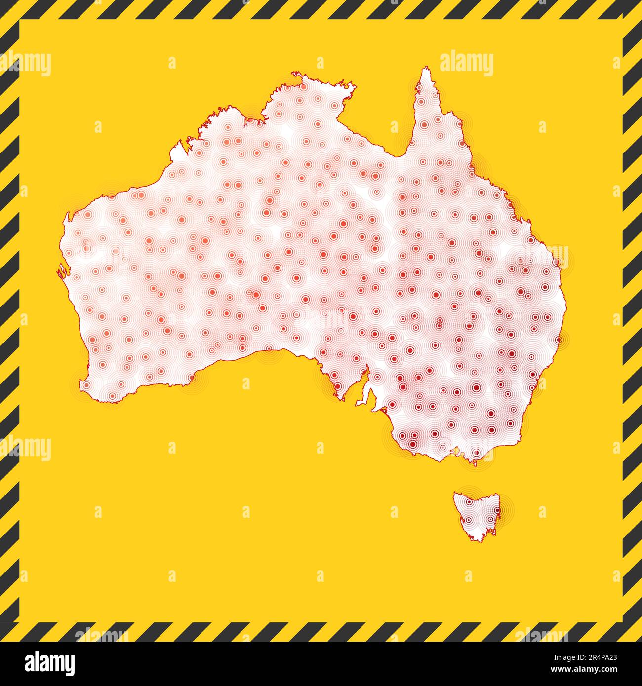 Australia closed virus danger sign. Lock down country icon. Black