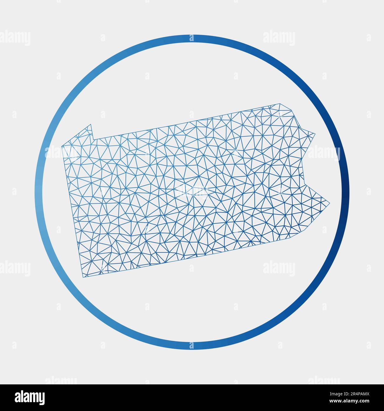Pennsylvania icon. Network map of the US state. Round Pennsylvania sign ...
