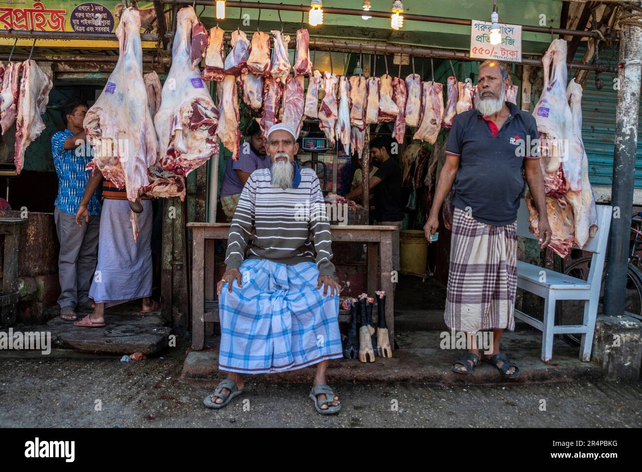 A butchers shop in Old Town Dhaka, Bangladesh Stock Photo Alamy