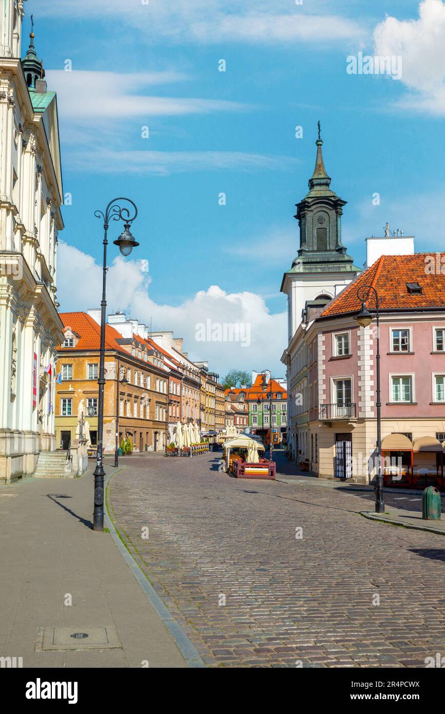 The old town street in Warsaw, Poland Stock Photo