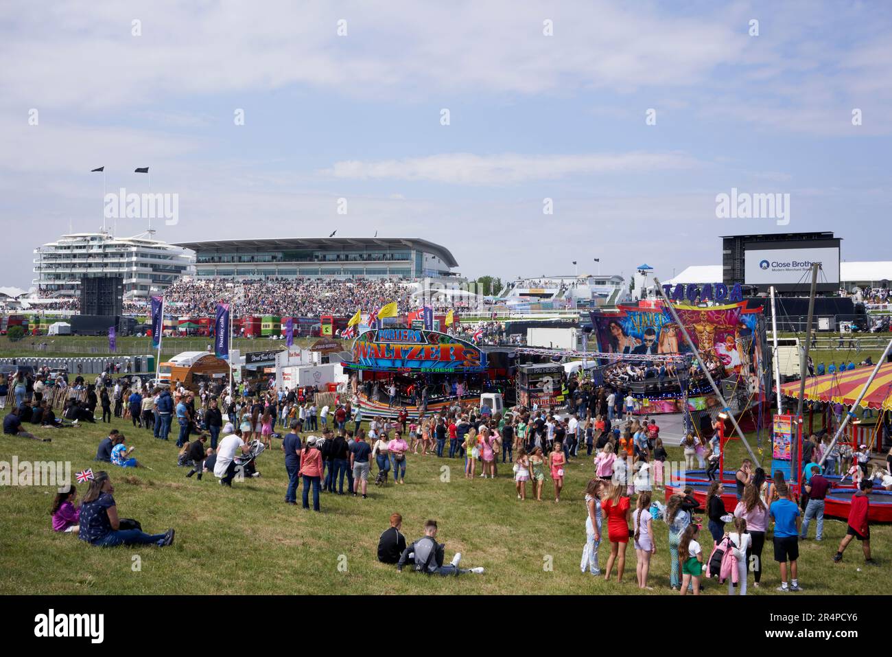 A general view of Epsom racecourse on Derby Day Stock Photo Alamy