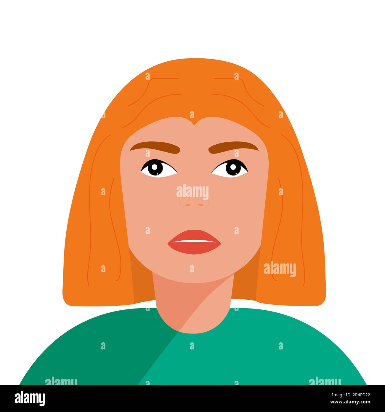 Sad young girl red hair Stock Vector Images - Alamy
