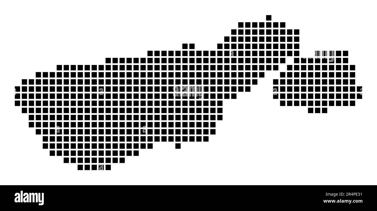 Madre de Dios Island map. Map of Madre de Dios Island in dotted style. Borders of the island filled with rectangles for your design. Stock Vector