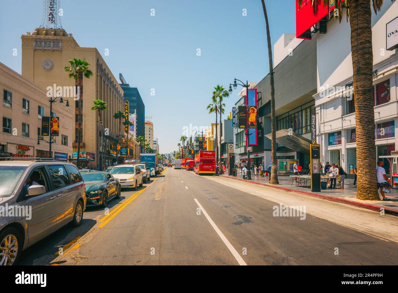 Hollywood, California, USA - April 26, 2023. Street scene. The ...