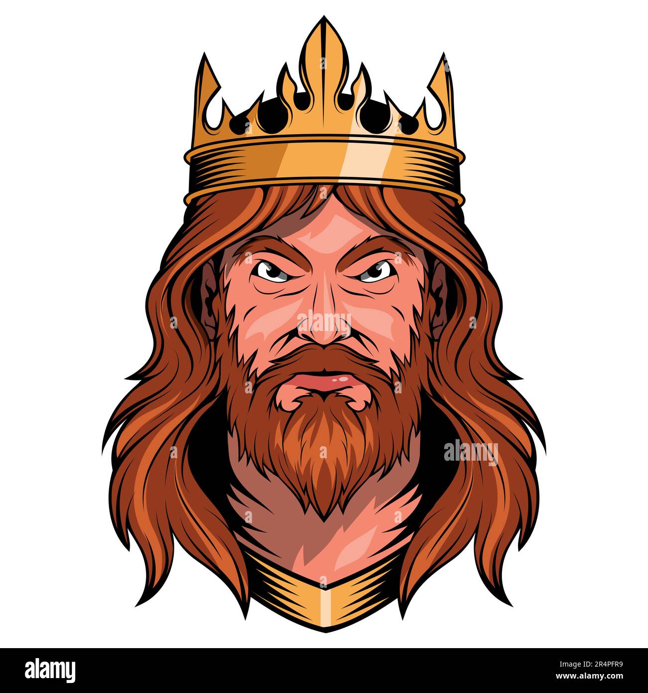 King. Vector illustration of a warrior king. A strong, brave king with ...