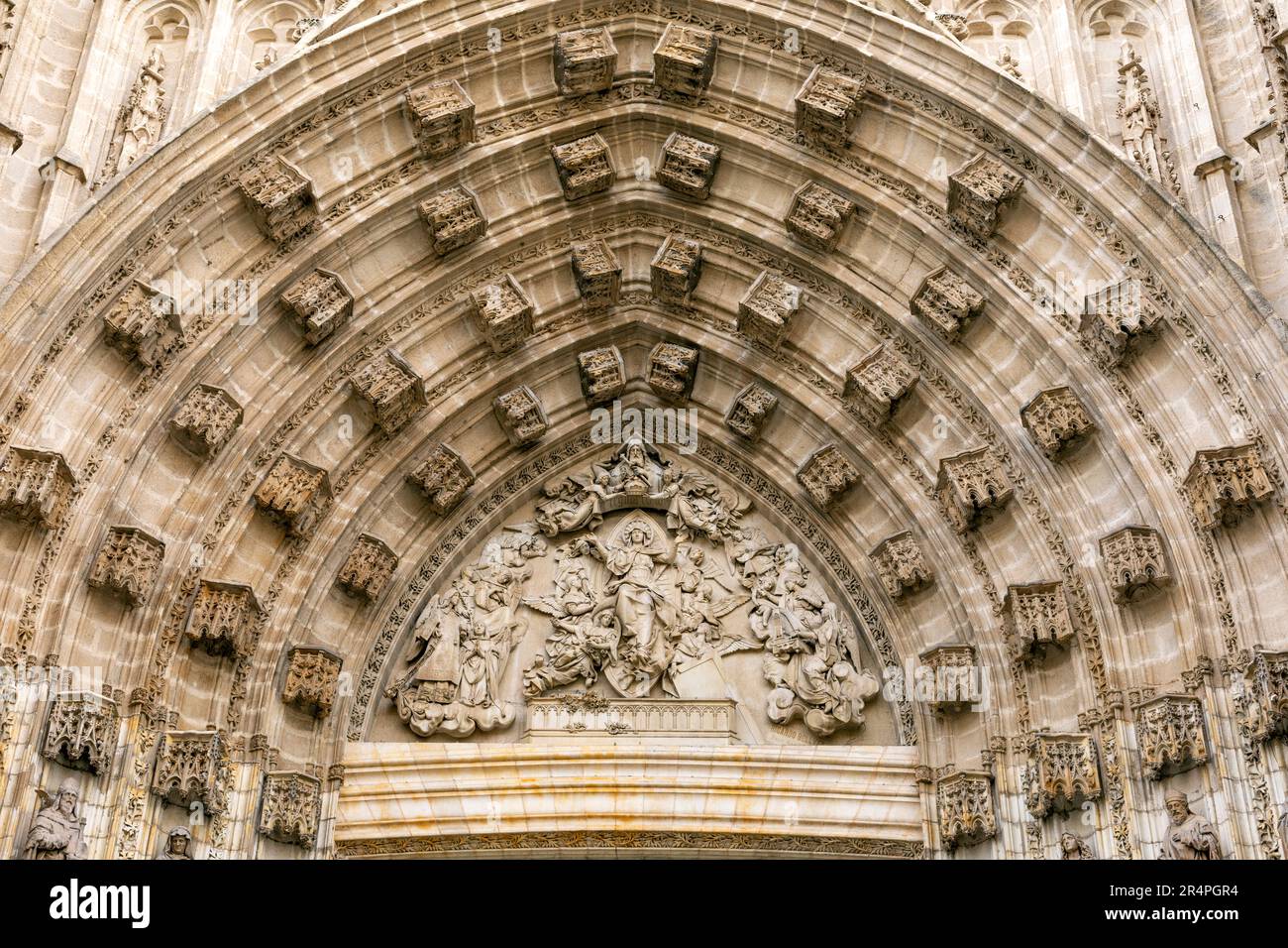 Spain, Seville, Seville Cathedral, Cathedral of Saint Mary of the See, completed in 16th century and is one of the largest churches in the world. Deta Stock Photo