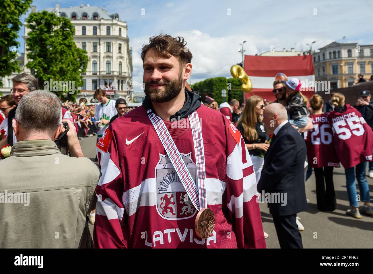 RIGA, Latvia. 29th May, 2023. Ivars Punnenovs, IIHF Worlds 2023 Bronze