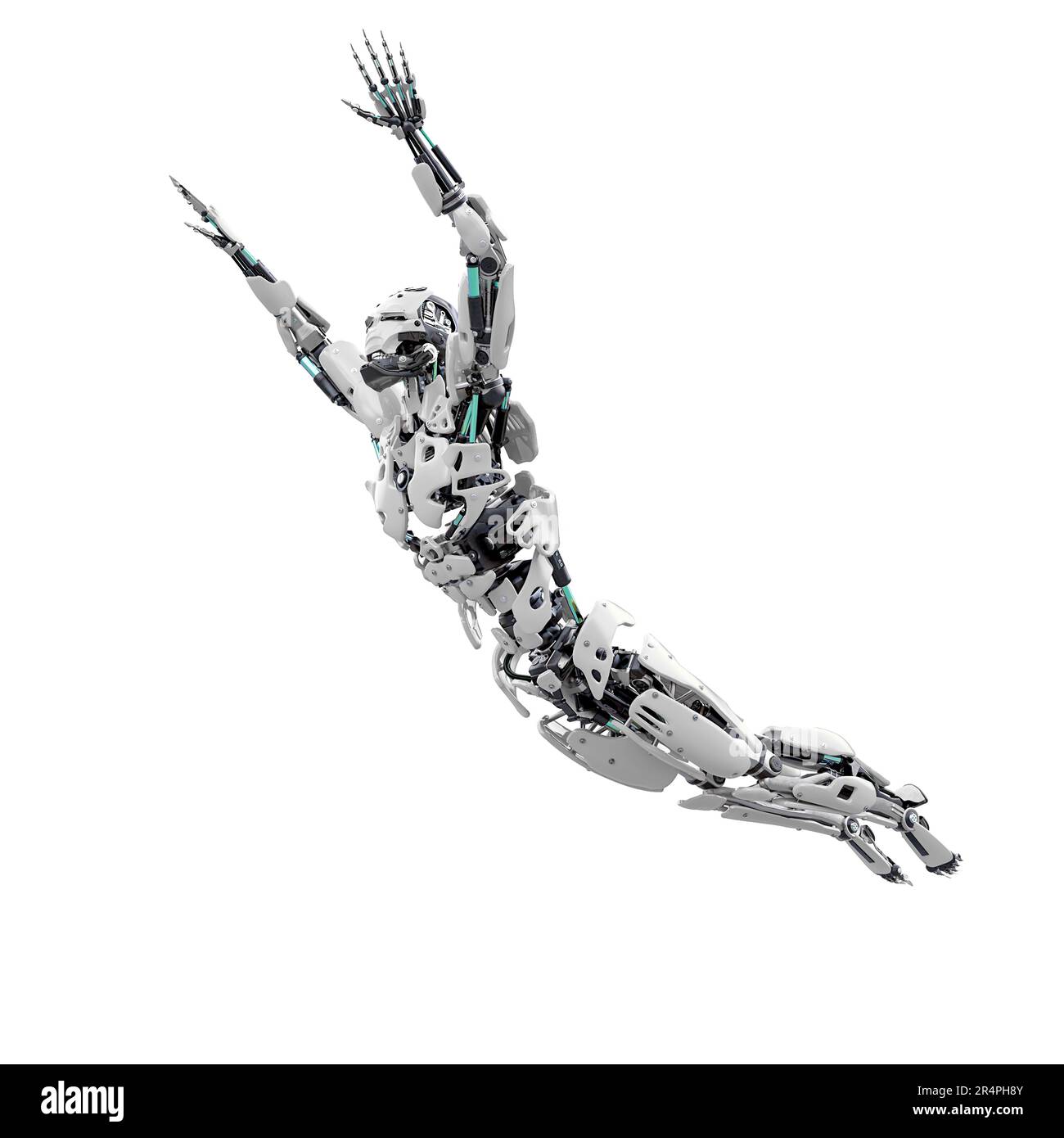 master cyber robot is flying, 3d illustration Stock Photo - Alamy