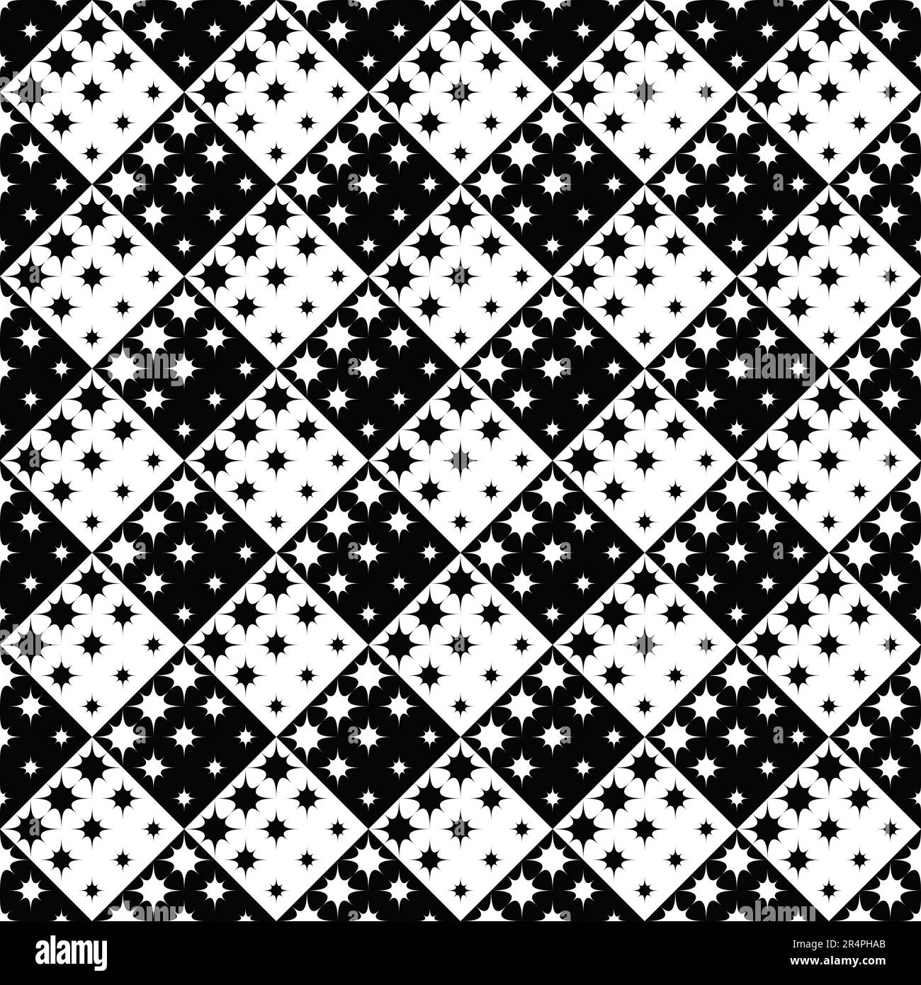 Seamless curved star pattern background - abstract vector graphic Stock ...