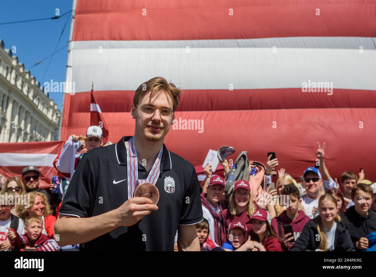 RIGA, Latvia. 29th May, 2023. Arturs Silovs, IIHF Worlds 2023 MVP
