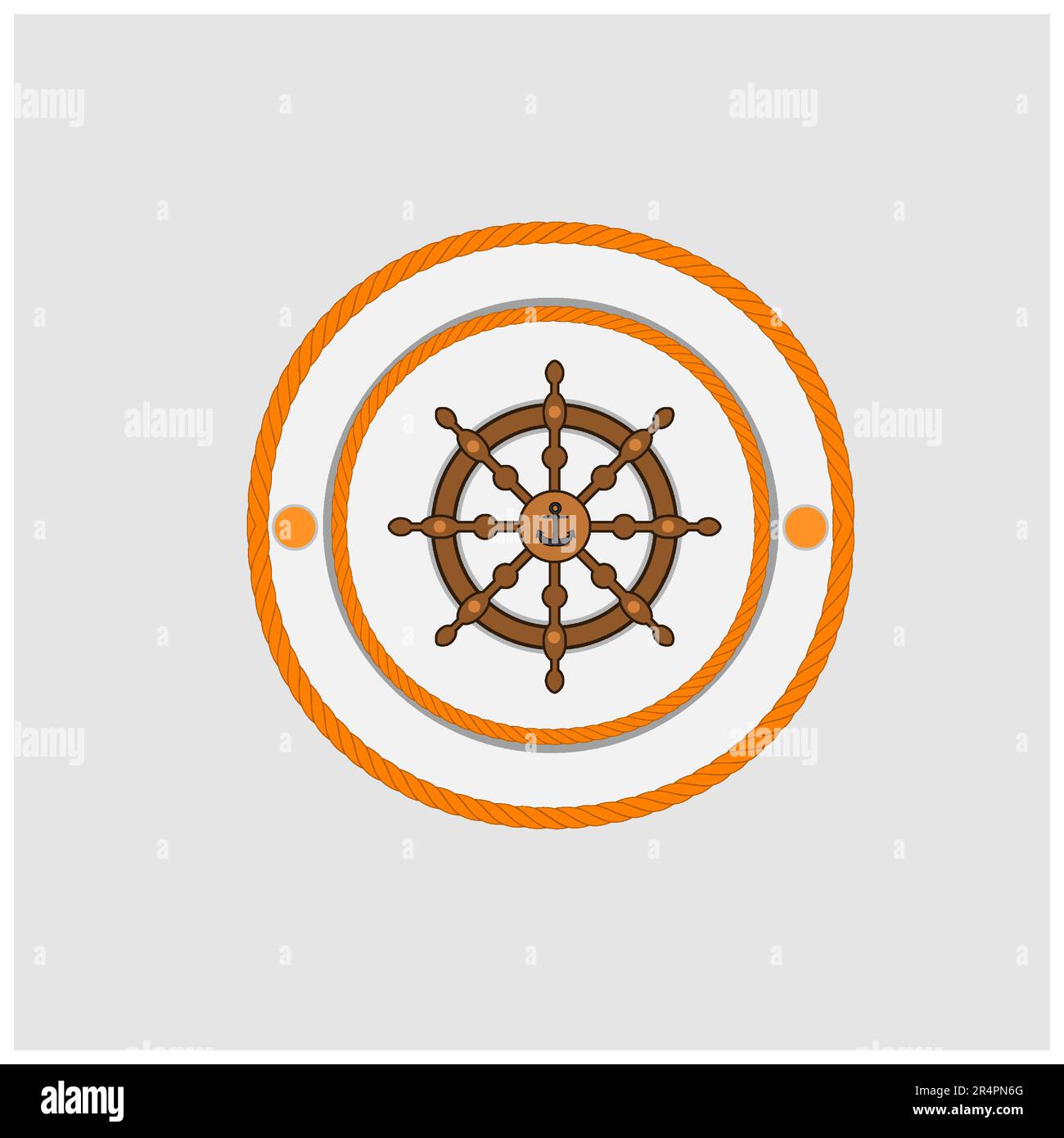 Happy Columbus Day America With Columbus ship Wheel and Ancor on Rope, celebration holiday poster, Vector and Illustration. Stock Vector