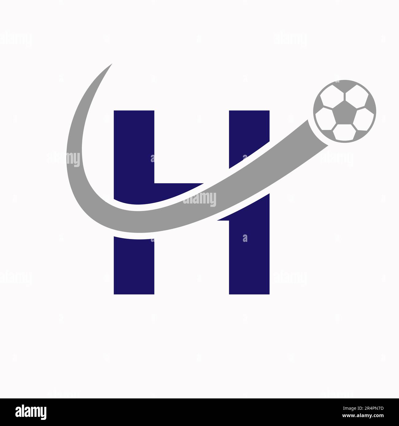 Letter H Soccer Logo. Football Logo Concept With Moving Football Icon