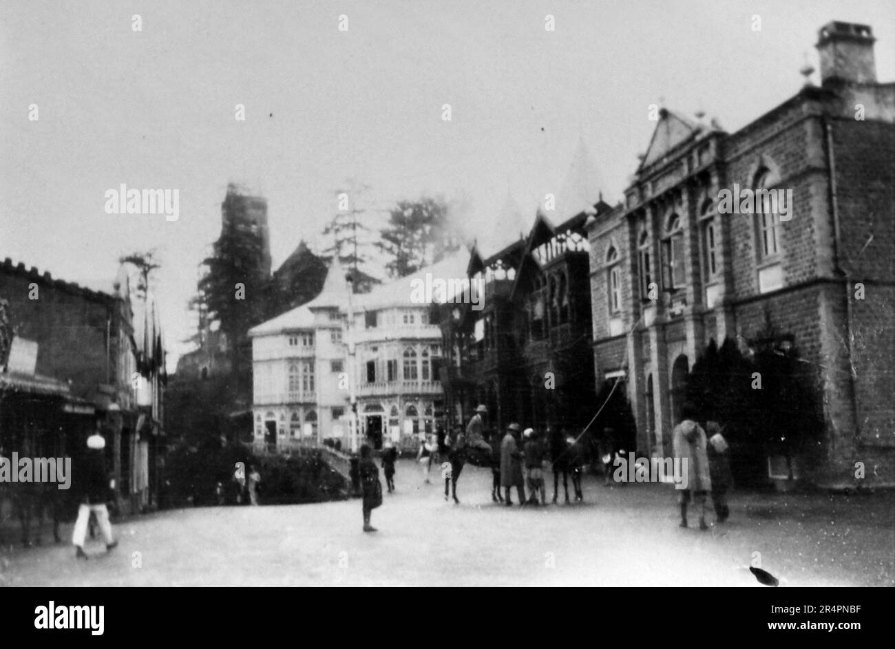 Southern India, parts of which are now known as Pakistan: Street view showing the Post Office in Simla, c1918. From a series taken from the original first World War snapshot photo taken in India, c1917-19. The originals were small photographs which might look poor if enlarged too much. Stock Photo