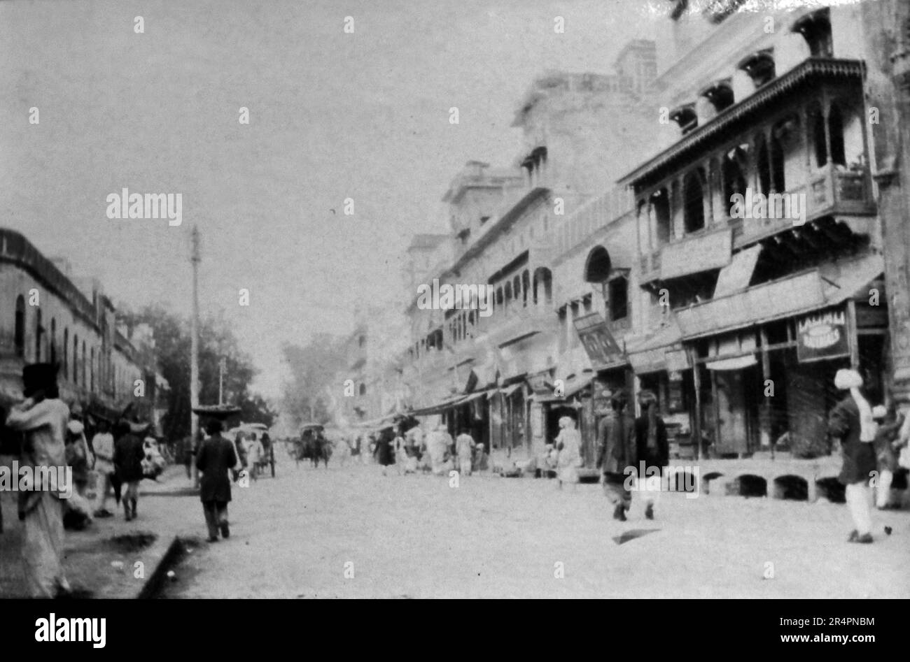 Southern India, parts of which are now known as Pakistan: Anashali Bazaar, Lahore, c1918. From a series taken from the original first World War snapshot photo taken in India, c1917-19. The originals were small photographs which might look poor if enlarged too much. Stock Photo