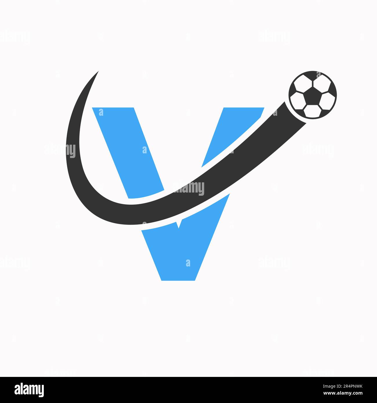 Letter V Soccer Logo. Football Logo Concept With Moving Football Icon Stock  Vector Image & Art - Alamy
