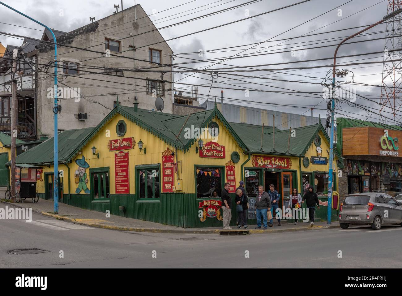 Downtown of the southern Argentine city of Ushuaia, Tierra del Fuego, Argentina Stock Photo