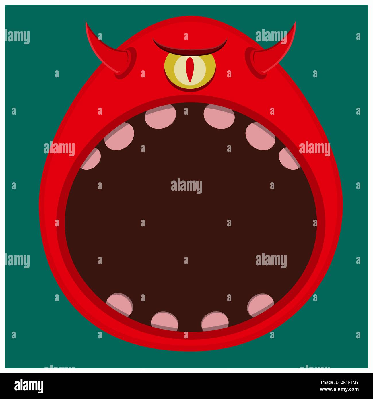 Halloween character design with Big One Eye Monster Character Head and