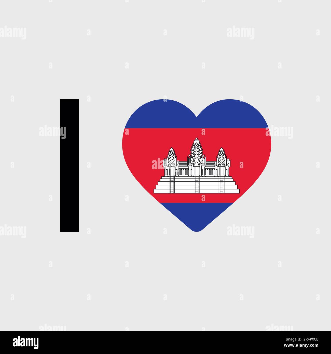 I love Cambodia country flag vector icon illustration Stock Vector