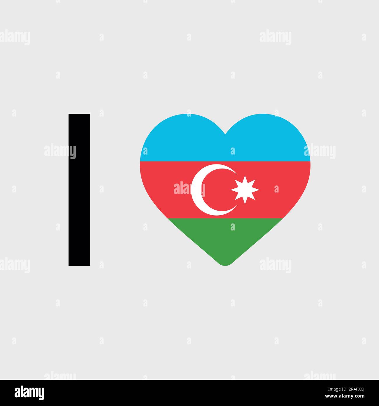 I love Azerbaijan country flag vector icon illustration Stock Vector ...