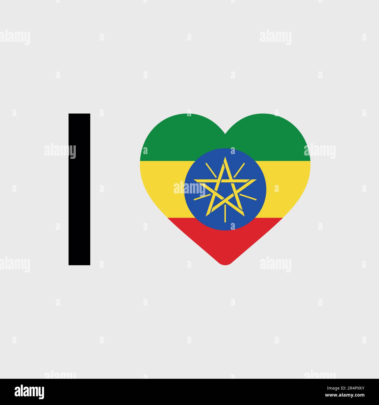 I love Ethiopia country flag vector icon illustration Stock Vector