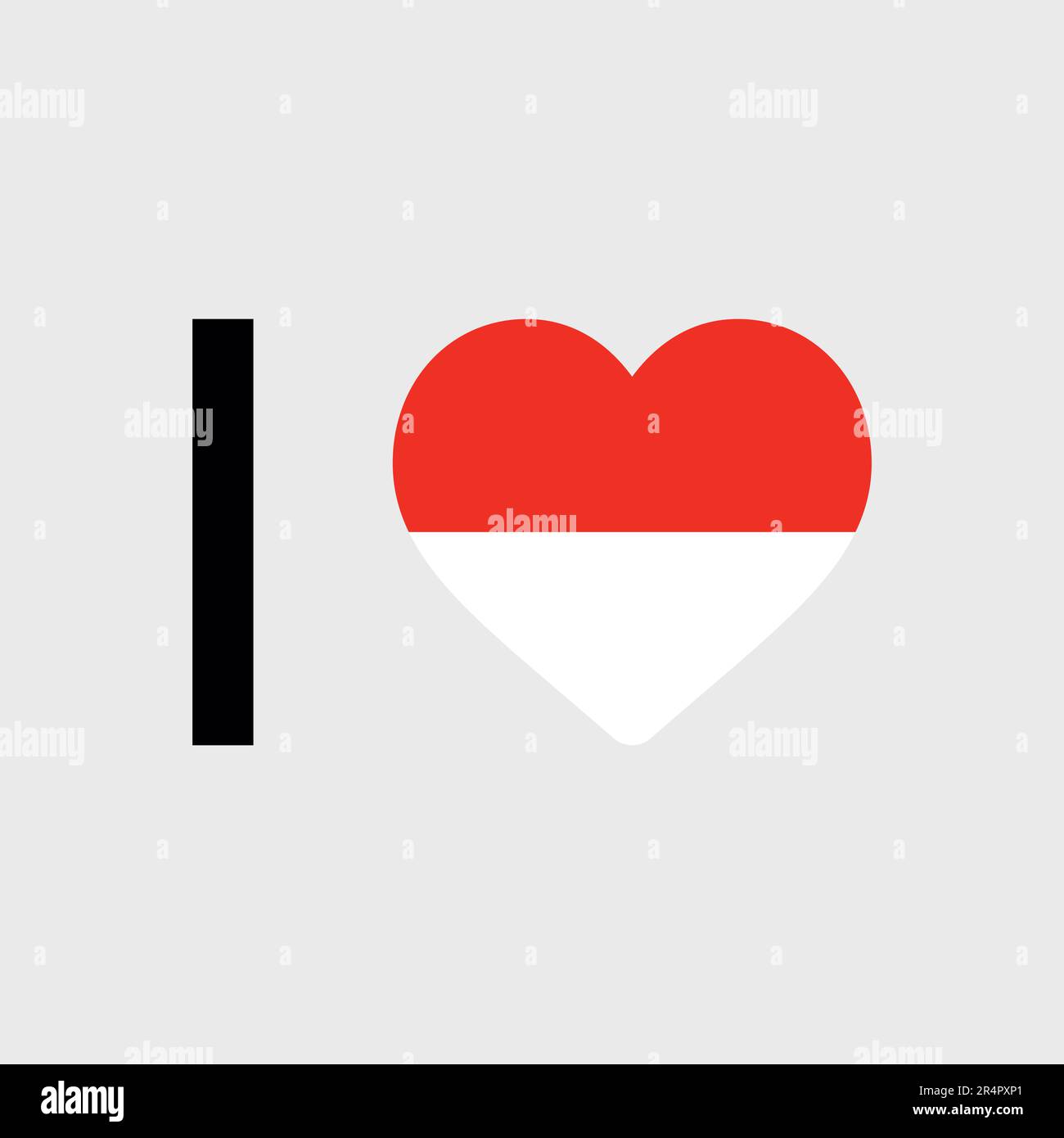I love Indonesia country flag vector icon illustration Stock Vector