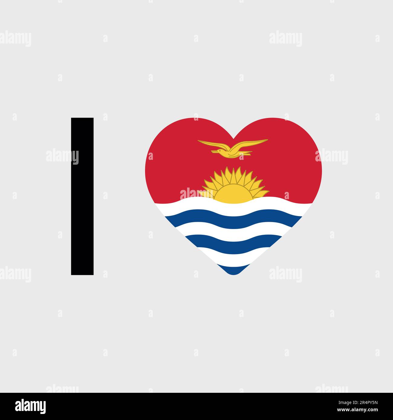 I love Kiribati country flag vector icon illustration Stock Vector