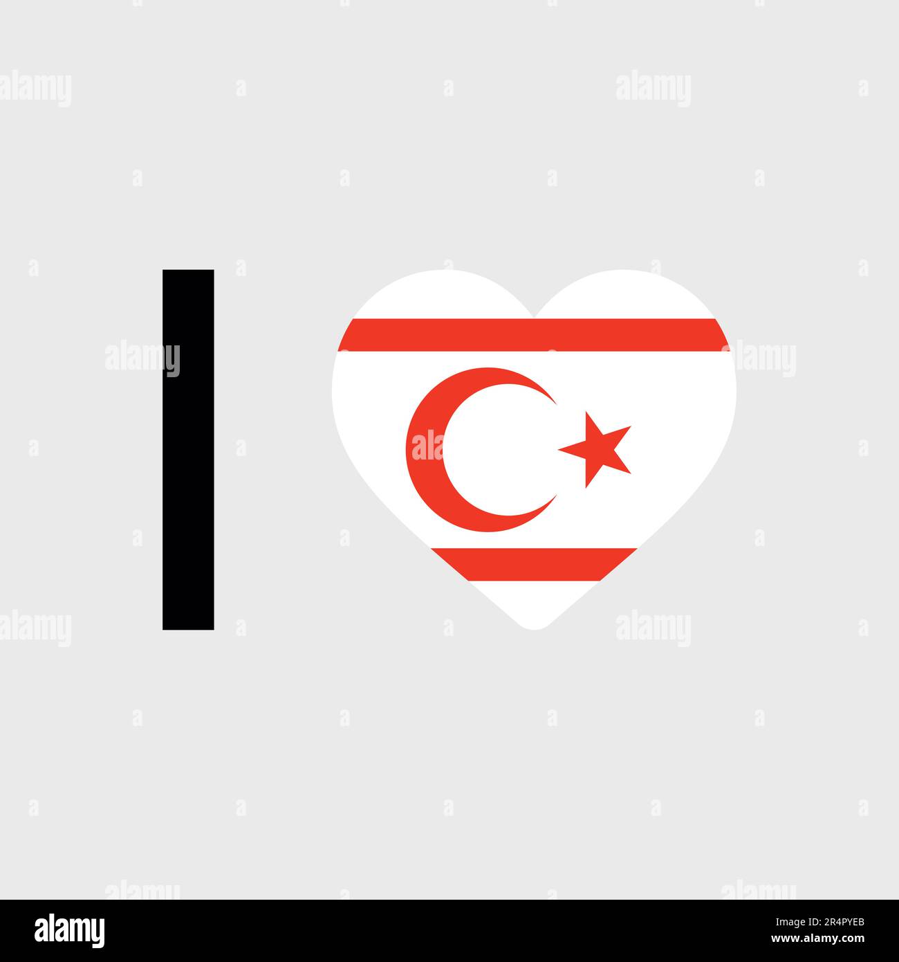 I love Nothern Cyprus country flag vector icon illustration Stock Vector