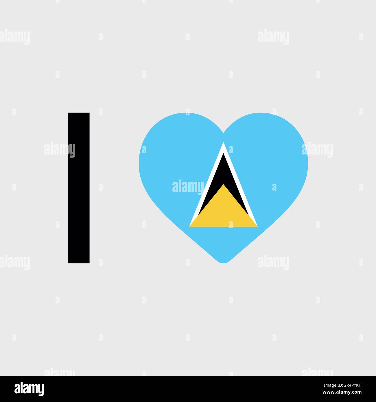 I love Saint Lucia country flag vector icon illustration Stock Vector