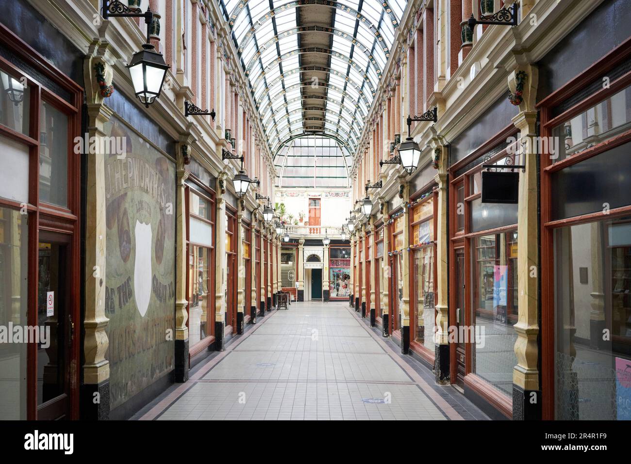 Hepworth Arcade, a covered shopping area in Hull, also known as Kingston upon Hull, Yorkshire, UK Stock Photo