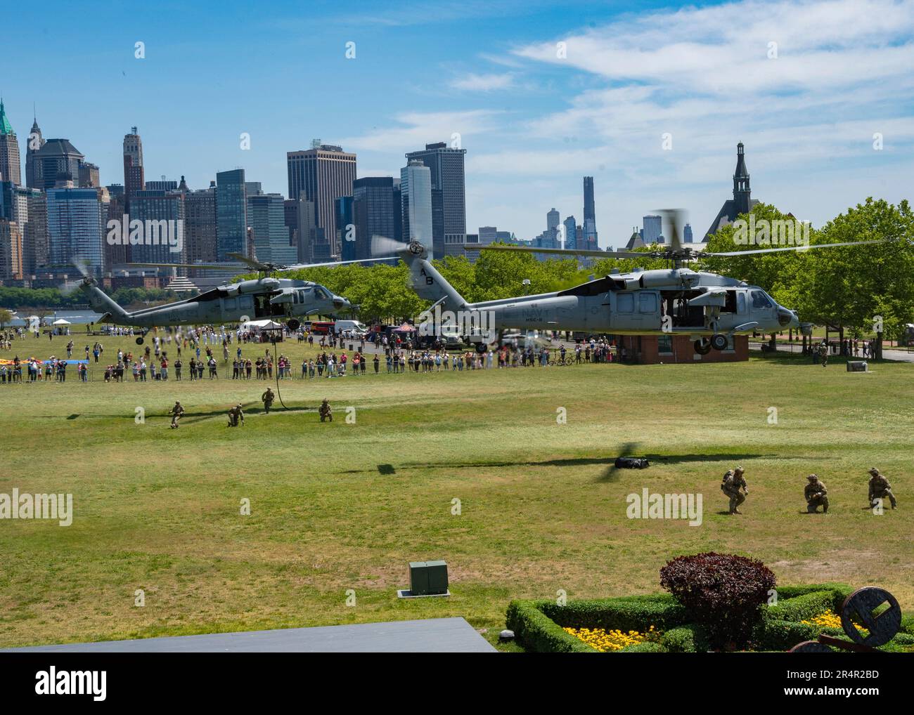 Jersey City, NJ Two MH60S helicopters attached to the "Dragonslayers" of Helicopter Sea