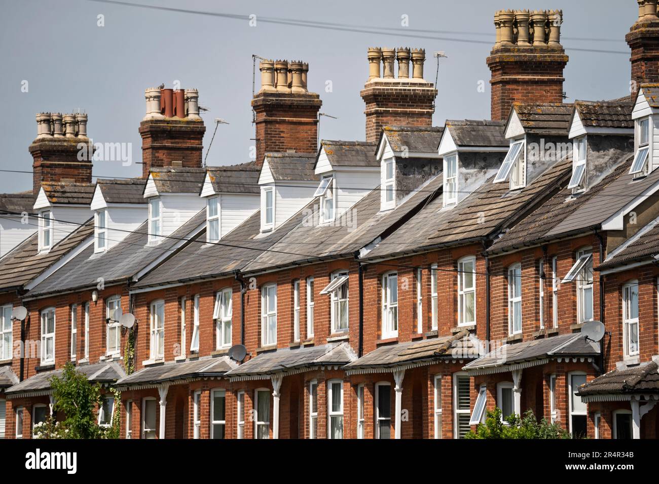 Victorian terraced housing on Worting Road, Basingstoke, UK. Concept