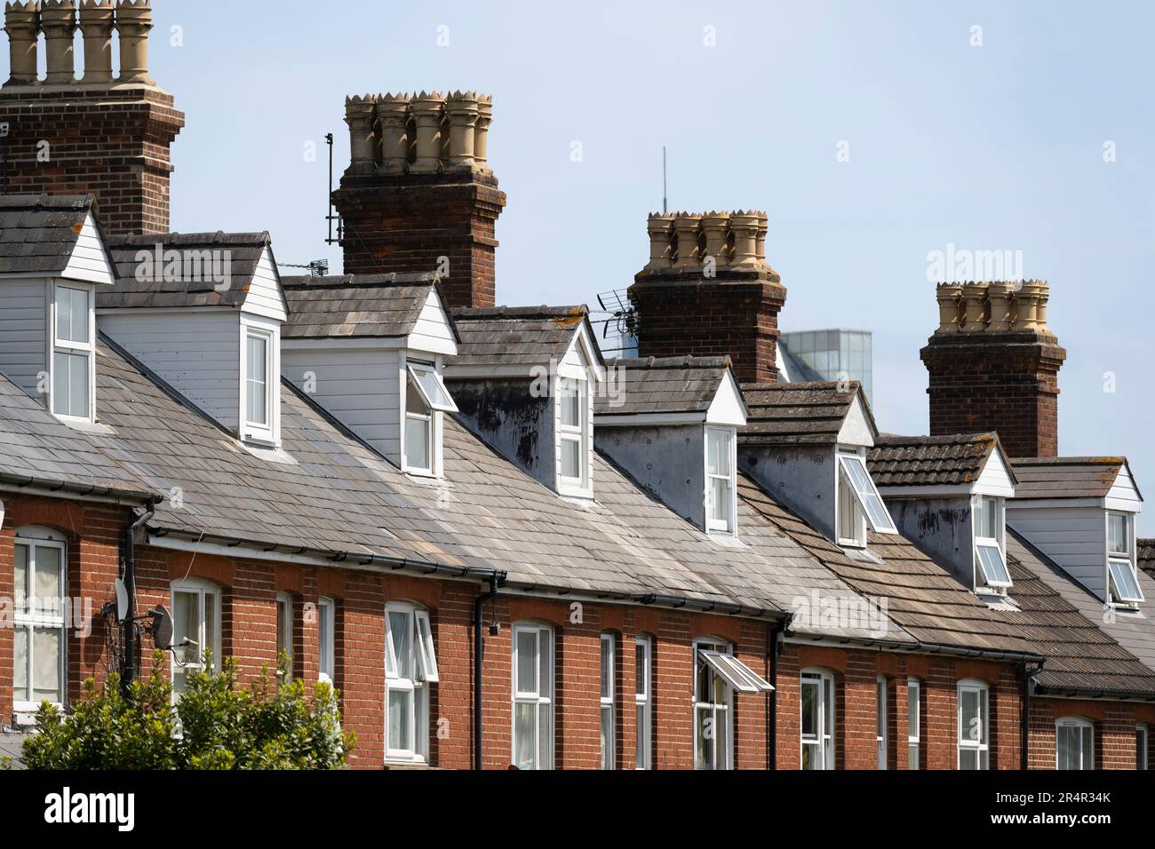 Victorian terraced housing on Worting Road, Basingstoke, UK. Concept: England housing market, mortgage deals, property prices, buy to let Stock Photo