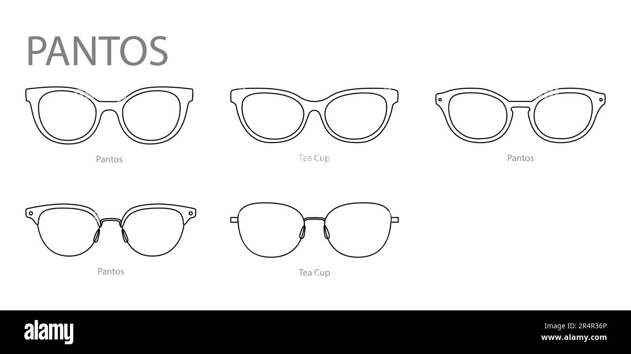 Set of Pantos frame glasses fashion accessory illustration